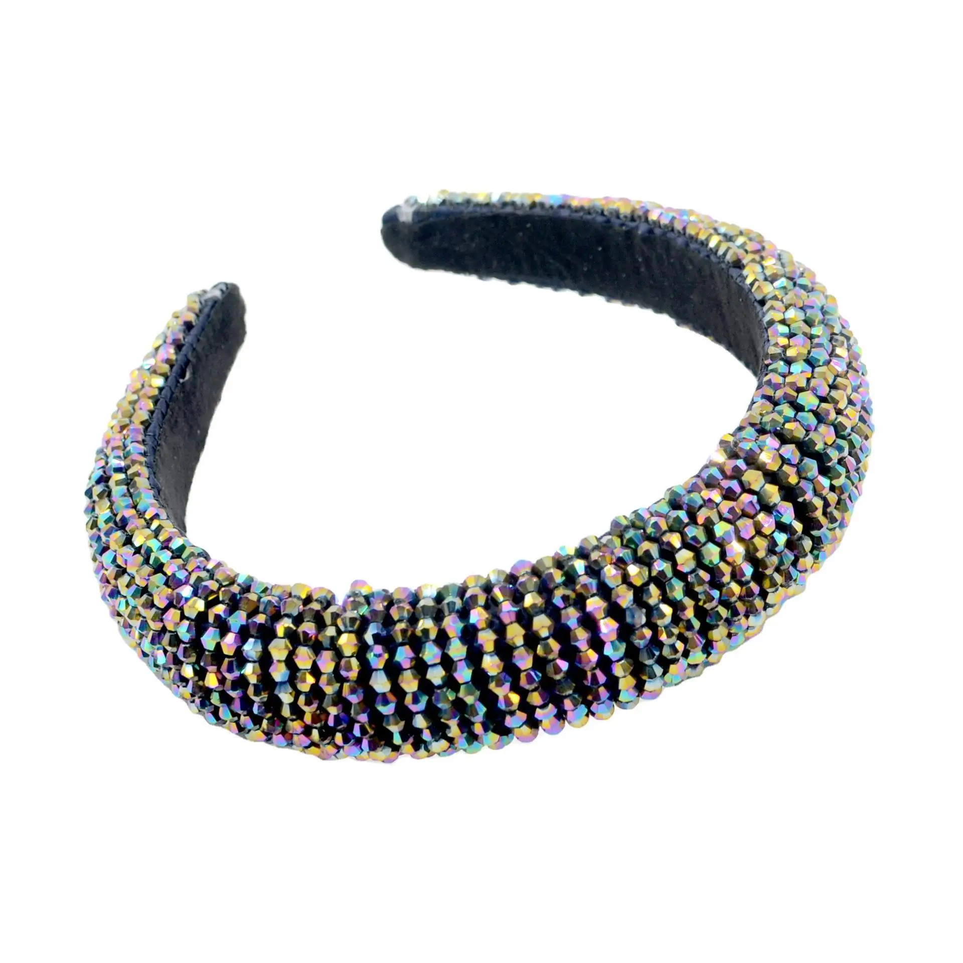 

Fashion Solid Color Sponge Hair Hoop Street Shot Travel Ball Crystal Headband