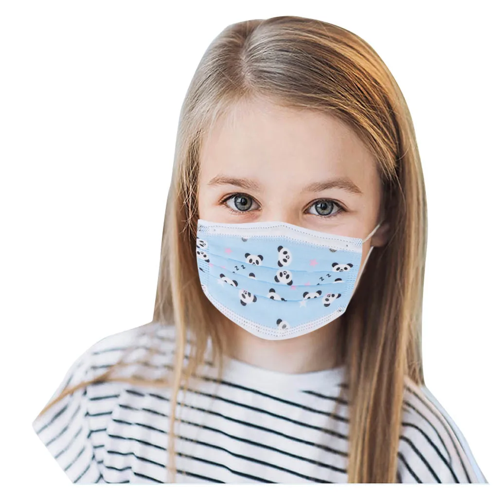 Маска для лица с мультяшным рисунком совы 3-слойная дышащая детская маска петлями