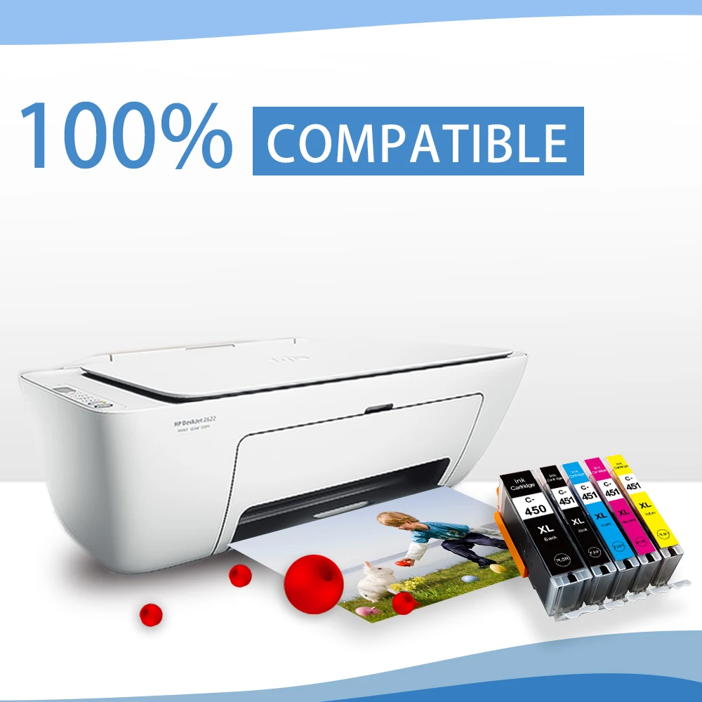 Labelwell 1 Набор PGI 450 чернильный картридж PGI450 CLI 451 совместимый для canon PIXMA IP7240 MG5440 MG5540