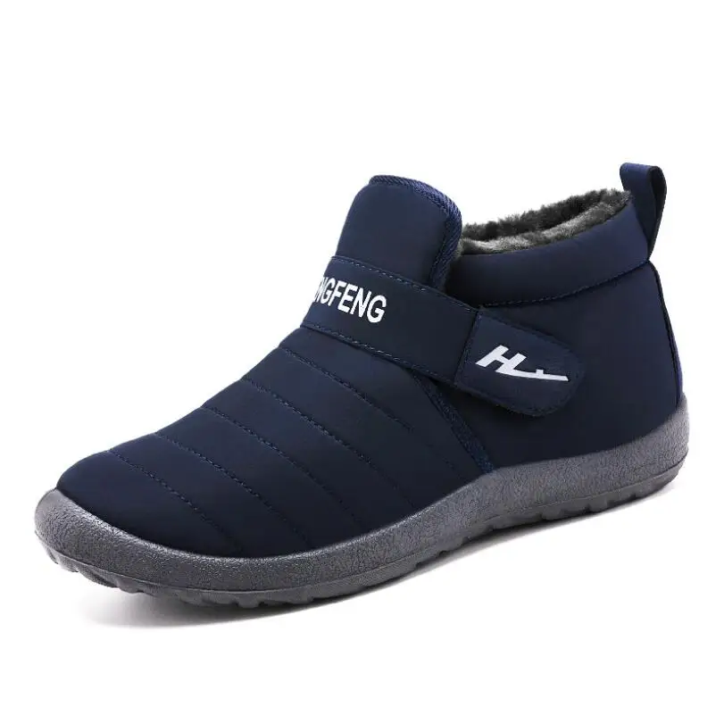Men-Blue-801 Promotion New Winter Women Shoes Snow Boots Unisex Fashion Plush Warm Waterproof Non-slip Booties Woman Low-cut Casual Shoes - Цвет: Men-Blue-801
