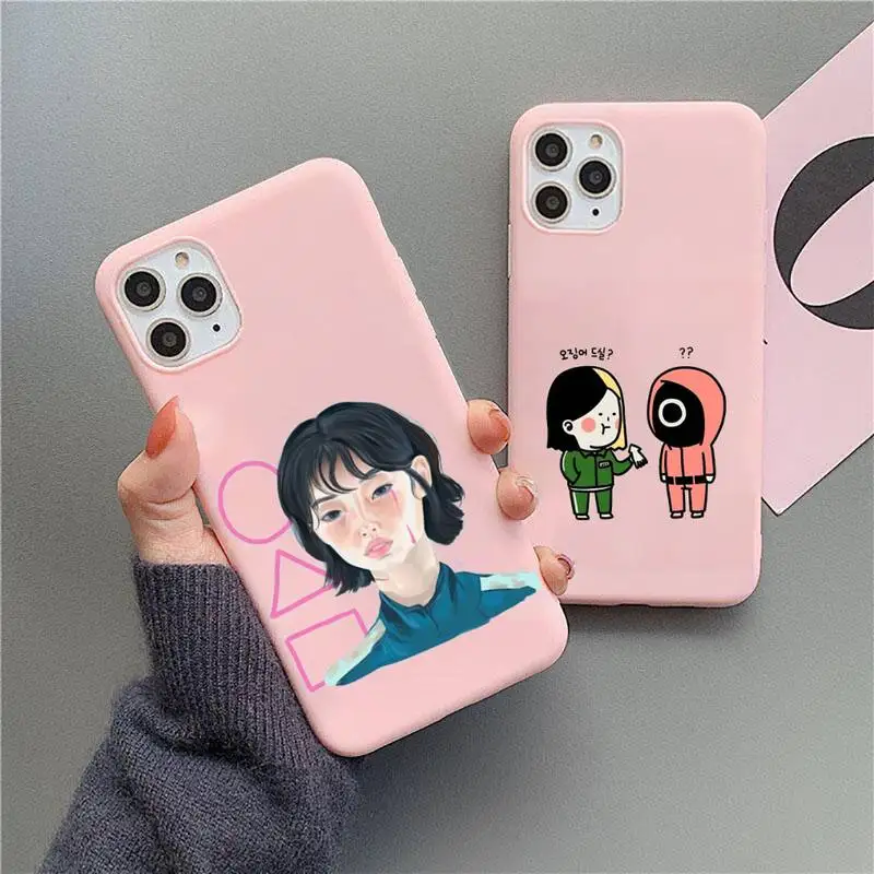 

Squid Game HoYeon Jung Phone Case Candy Color for iPhone 6 6S 7 8 11 12 XS X SE 2020 XR mini pro Plus MAX mobile bags shell