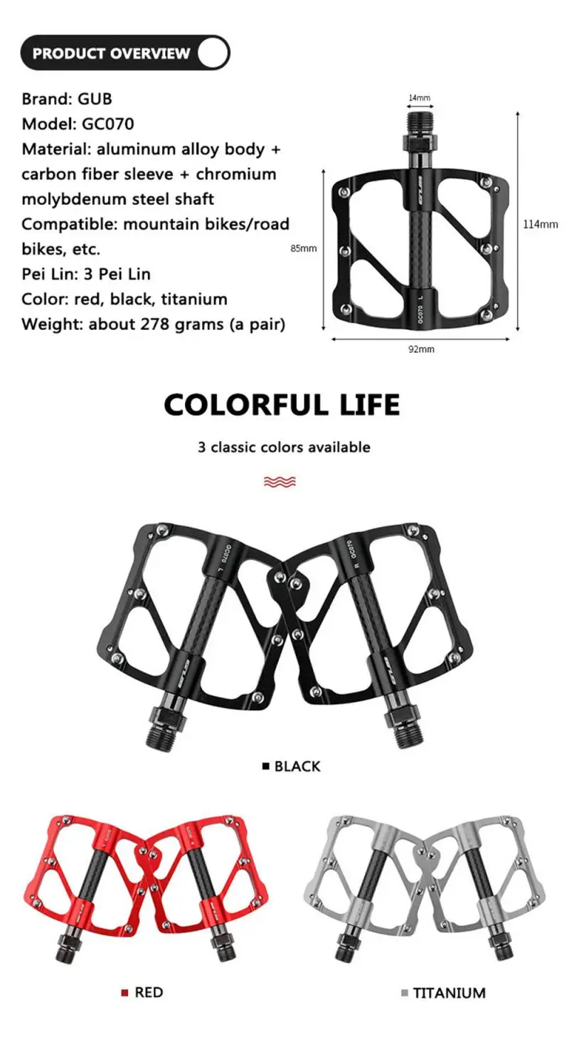 

2 Pcs Ultralight Seal Bearings Bicycle Bike Pedals Durable Clipless Pedal Classic Delicate Aluminum Clipless Pedal Platform