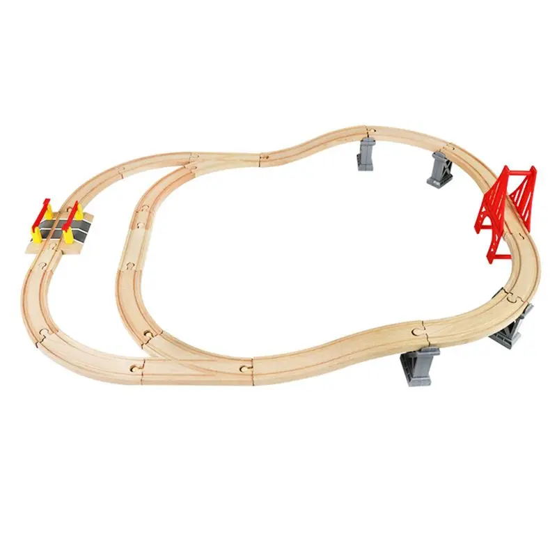 

1Pc Wooden Train Track Accessories Cross Track Railway Toys Compatible All Track