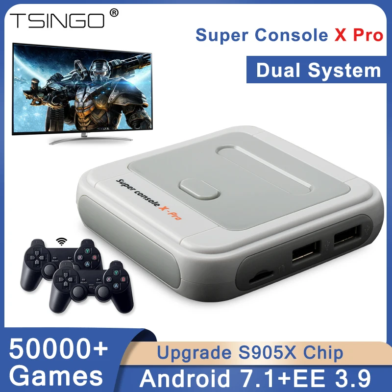 

TSINGO Retro Super Console X Pro Amlogic S905X WiFi 4K HD 50+ Emulator 50000+ Games Mini TV Video Game Player For PSP/PS1/N64/DC
