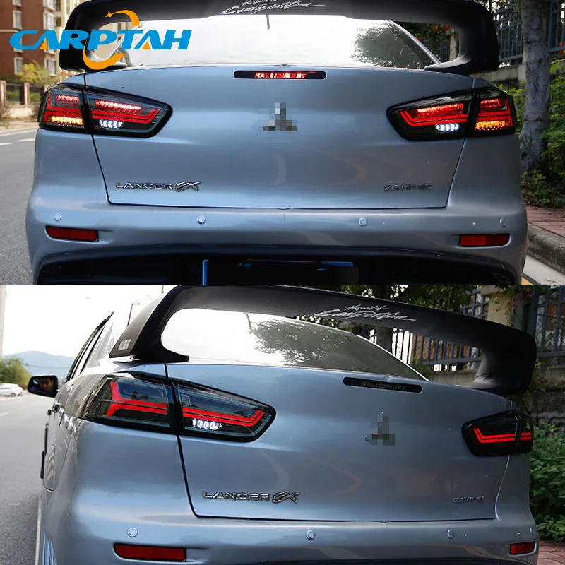 

Car Styling Taillight Tail Lights For Mitsubishi Lancer 10 EVO x Rear Lamp DRL + Dynamic Turn Signal + Reverse + Brake LED Light