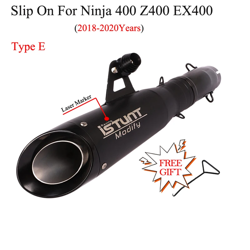 

Motorcycle GP Exhaust Escape Modified Middle Tube Link Pipe Muffler DB Killer Slip On For Kawasaki Ninja 400 Ninja400 Z400 EX400