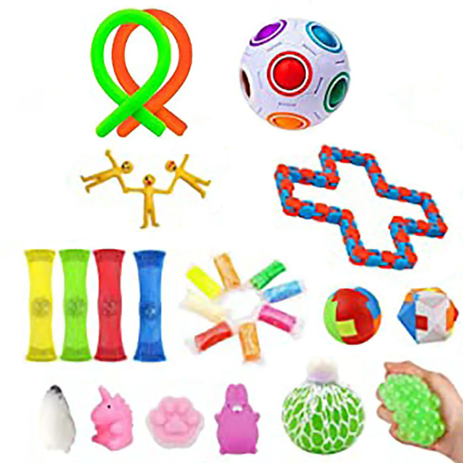 

37 IN 1 Fidget Toys Pack Antistress Decompression Pop Toy Premium Simple Dimple Hand Stress Relief it Toy for Kids Adults Gift