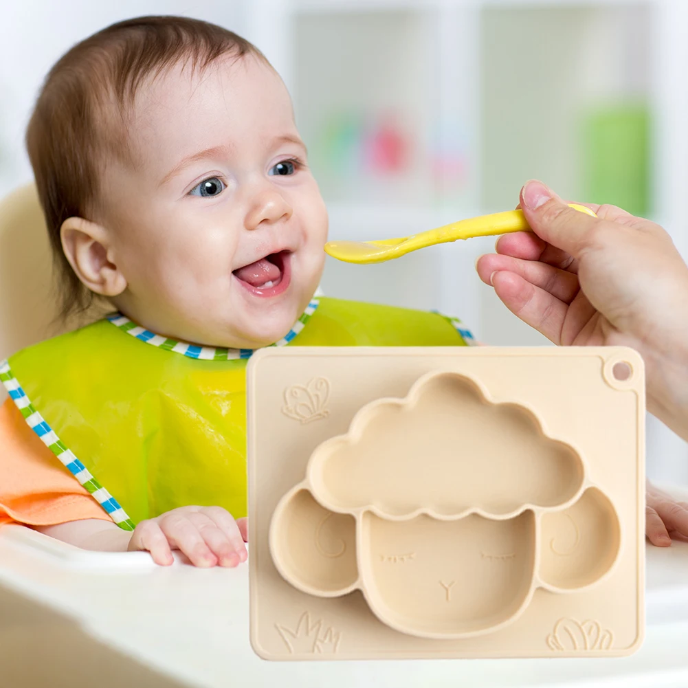 

Eating Dinnerware Anti-Hot Training Plate Cartoon Food Container Suction Cup Baby Eating Tableware Non-slip Kids Dinner Plate