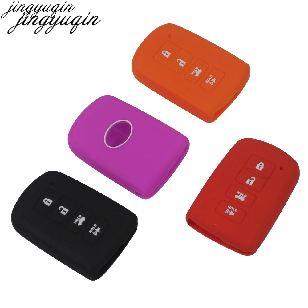 

Jingyuqin 30pcs/lot Silicone Key Case For Toyota Camry Avalon Rav4 Highlander Remote Fob Cover 4 Buttons 2012-2015