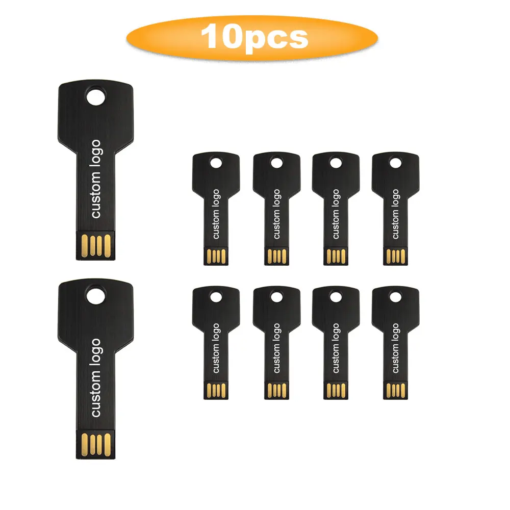 USB флеш накопитель с логотипом на заказ 10 шт./лот металлический ключ карта памяти 4