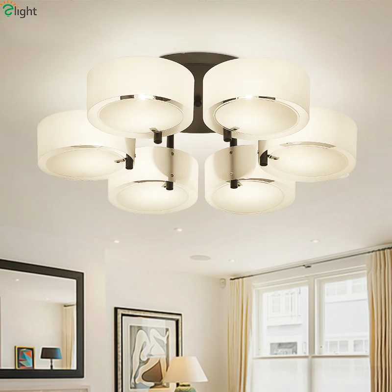 Современные многокольцевые акриловые светодиодные люстры освещение для