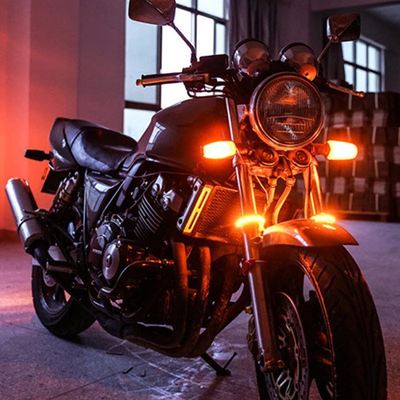 Универсальный поворотник iJDM с креплением вокруг желтые и янтарные полосы