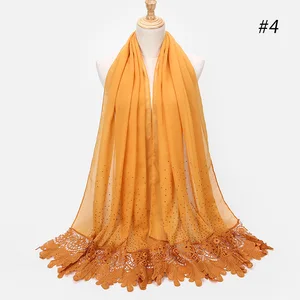 Женский простой хлопковый кружевной шарф, однотонный хиджаб, шали из фуляра, женский головной платок, мусульманский хиджаб, палантин, 2019