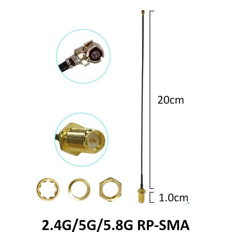 GRANDWISDOM 5pcs 2.4g 5.8g antenna 5dbi sma female wlan wifi dual band antene  antena IPX ipex 1 SMA male pigtail Extension Cabl