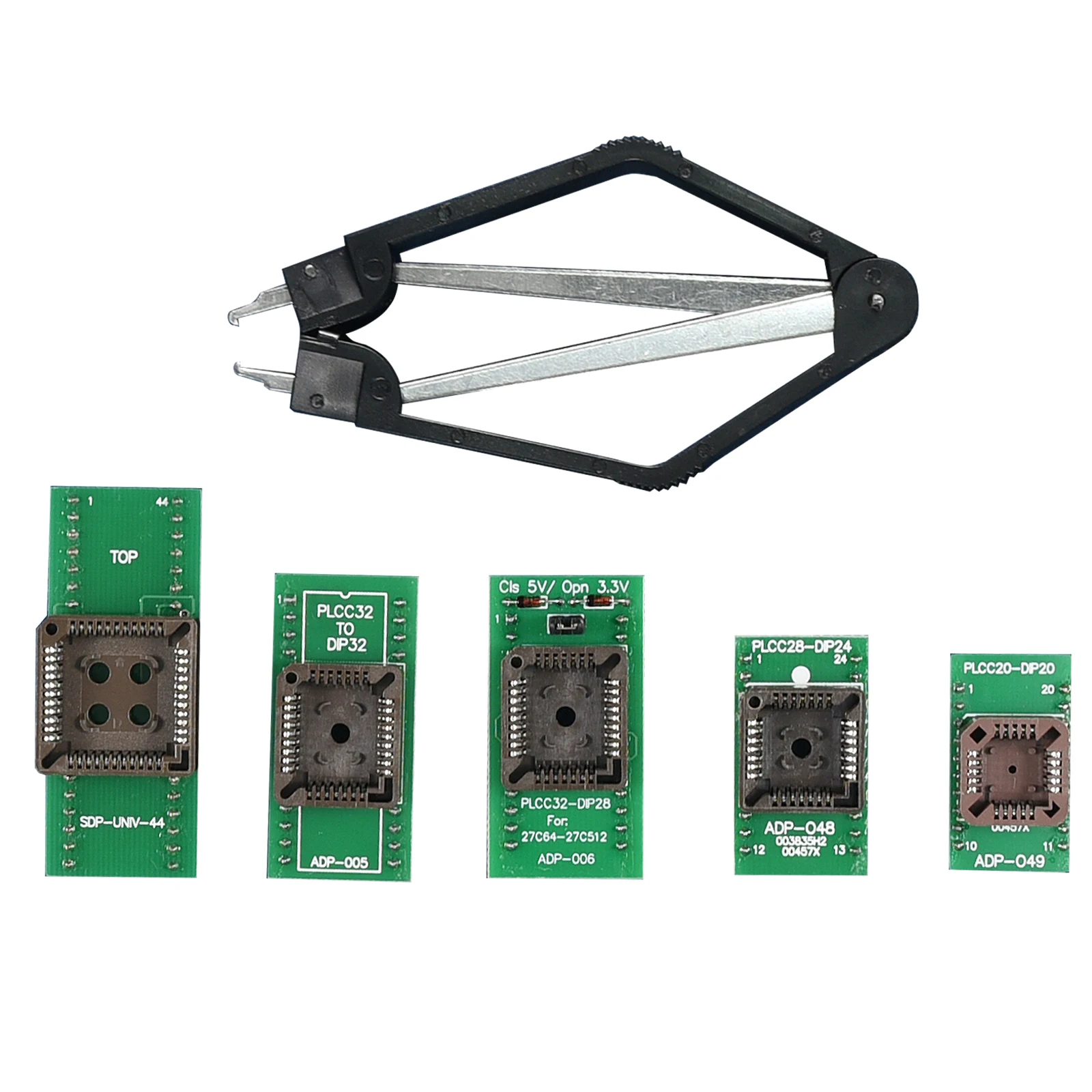 Комплект адаптеров PLCC PLCC20/28/32/44 на разъем DIP20/24/28/32/44 IC для USB-программатора XGecu T56 Комплект адаптеров PLCC PLCC20/28/32/44 на разъем DIP20/24/28/32/44 IC для USB-программатора XGecu T56