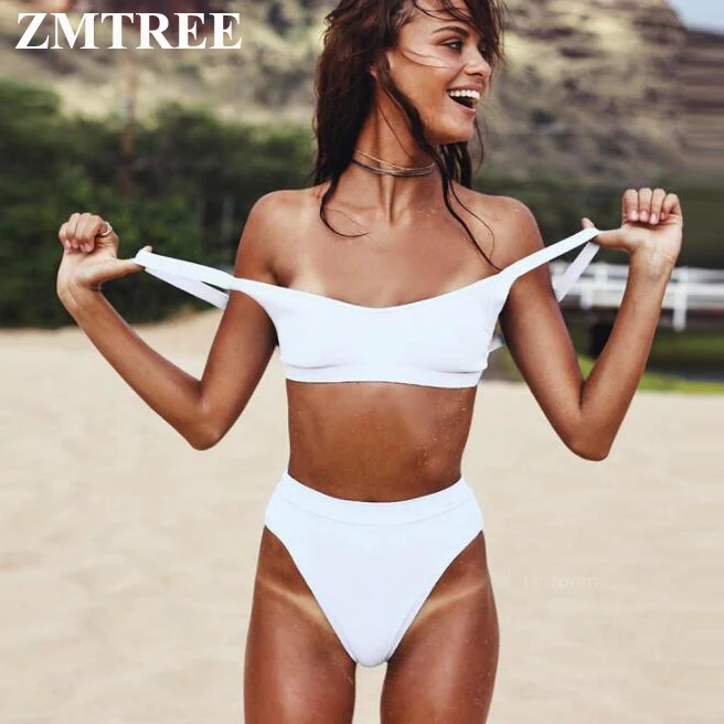 ZMTREE женский купальник бикини набор 2017 с ремешками Maillot De Bain Бразильский высокой