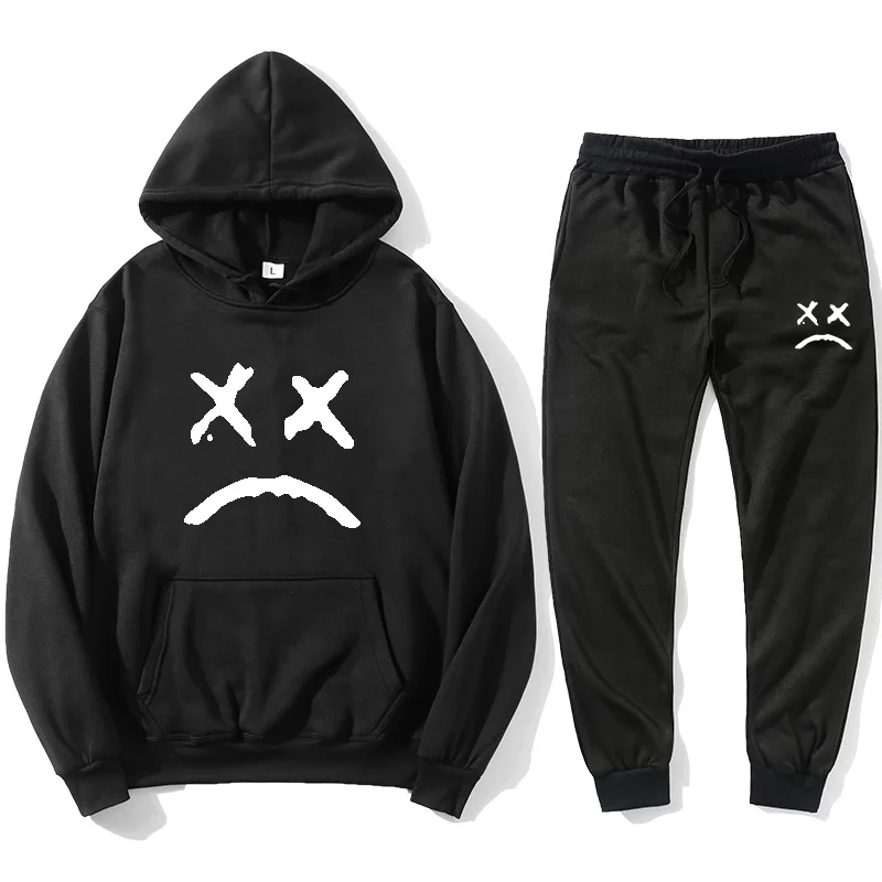 

Fashion New Hooded Pullover + Pants Dropship Lil Peep Sweatshirt Pants Hoodie Hellboy Lil.peep Sports Suit