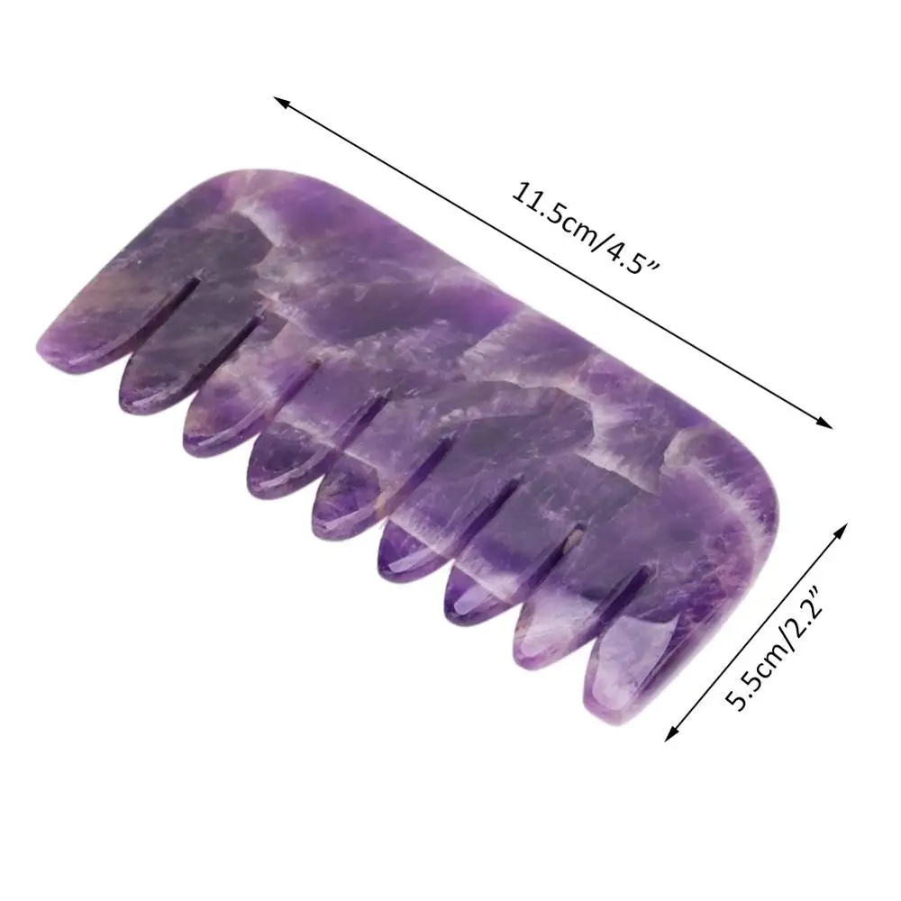 

Natural Amethyst Scrapping Board Comb Body Guasha Comb Massager Health Care Natural Crystal Handle Skincare Face Lifting Plate