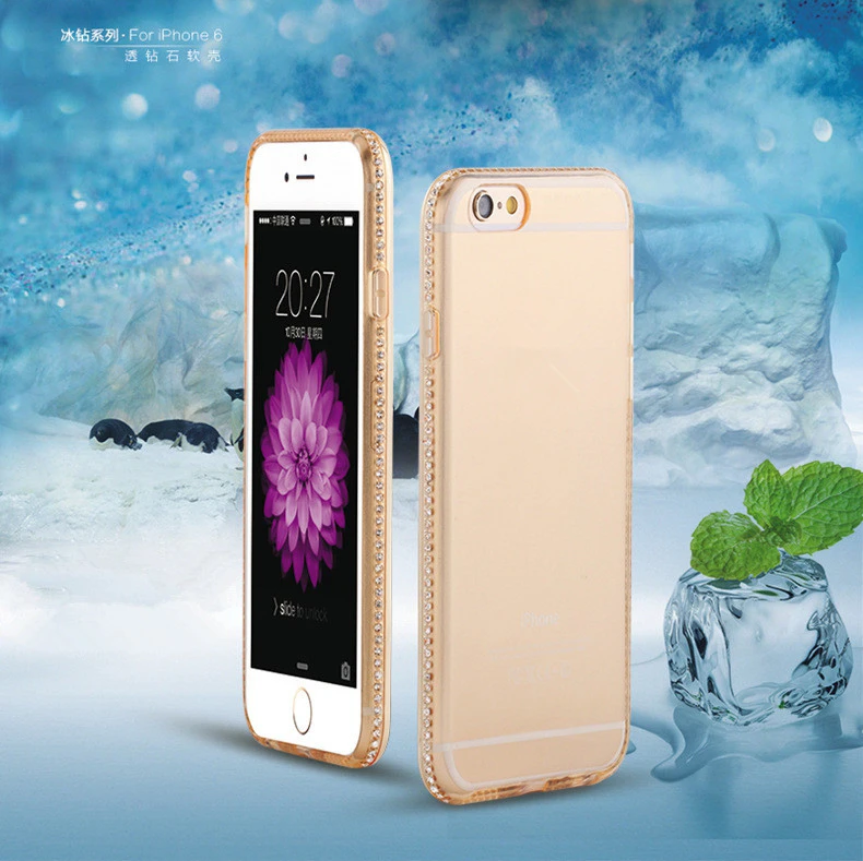 Прозрачный чехол для телефона USLION с бриллиантами iPhone 7 Plus 6 6S 8 мягкий прозрачный