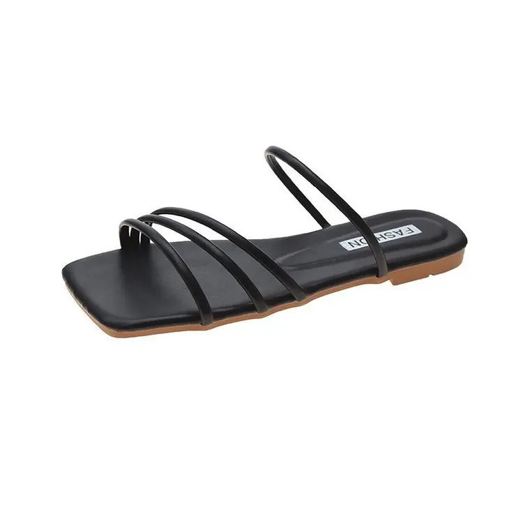 

Shoes Slippers Flat Rubber Flip Flops Slides Fashion Low Slipers Women Hawaiian Luxury 2021 Soft Summer PU Rome Fabric Hoof Heel