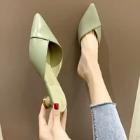 ladies shoes low heel slippers women summer style pointed toe mules shoes women comfortable slippers womens footwear 2020