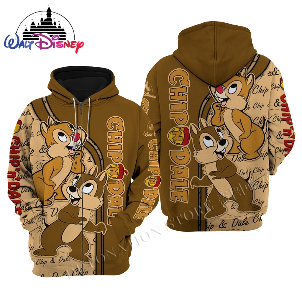 

Chip 'n' Dale cartoon Disney 3D Print High-quality Flannelet thickening Zipper/ Hoodies Men Women design Pullover Tops