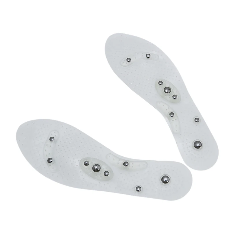 Гелевые стельки 1 пара Нескользящие прозрачные синие для обуви магнитная терапия