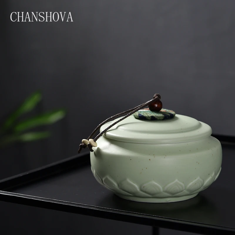Керамическая чайная коробка ручной работы CHANSHOVA в традиционном китайском стиле