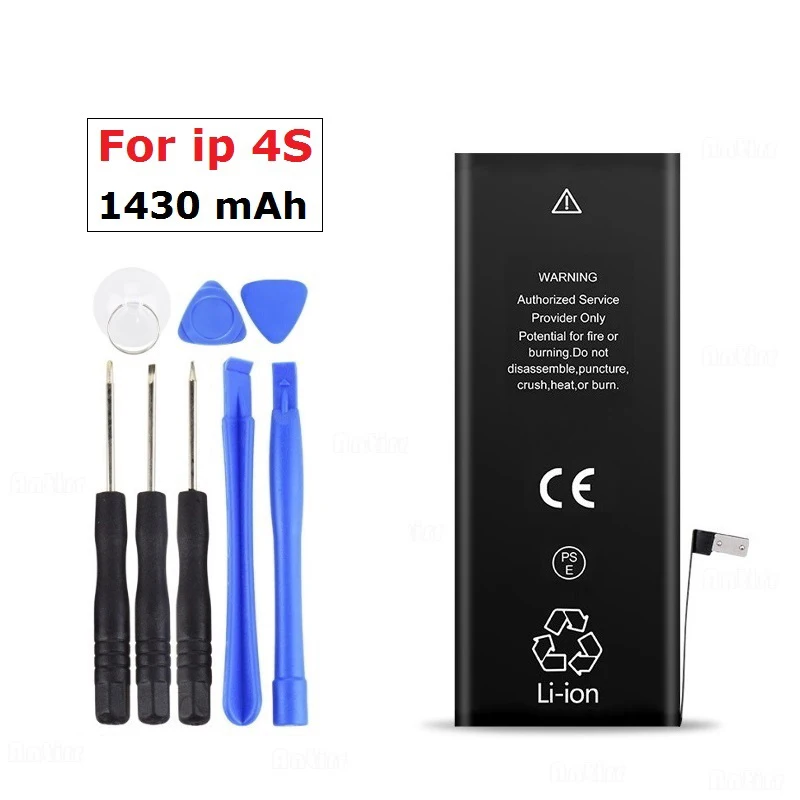 lithium phone real 3 7v 1430mah battery for iphone 4s 4gs iphone4s rechargeable phone bateria batteries high quality free global shipping