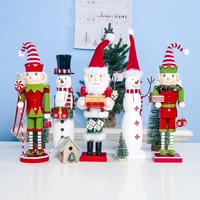 5 styles wooden nutcracker soldier new year christmas decoration snowman santa claus nutcracker puppet ornaments christmas gift