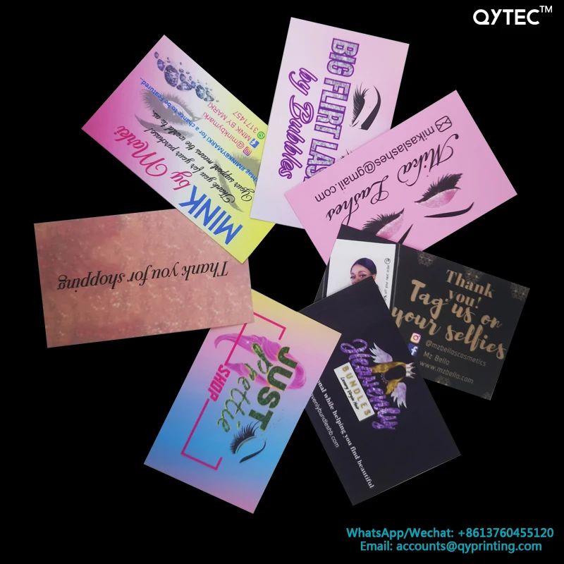 

Free Shipping 100pcs 90x54mm Custom Print Thank You Card Name Logo Business Paper Cards