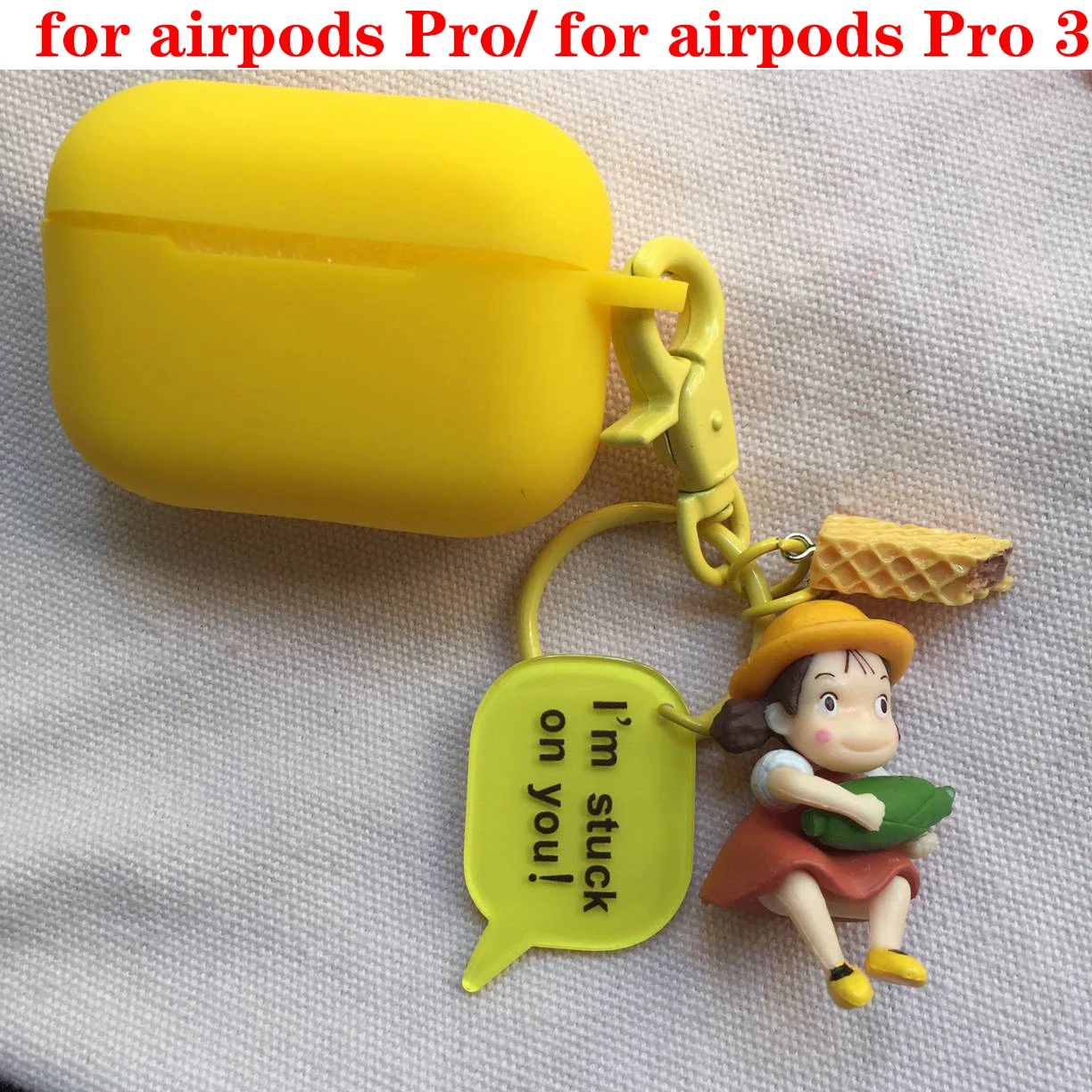 For airpods pro For AirPods 1/2 Case For Air pods Pro luxury Keychain Cartoon Accessories Silicone Case Wireless Earphone Cover case fundas - Цвет: For airpods pro