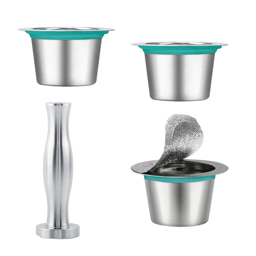 

Набор для кофеварки из нержавеющей стали, многоразовый фильтр для темпера, чашка для кофемашины (3 чашки, 1 Темпер, 120