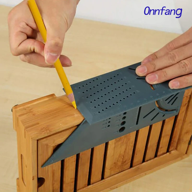 

1Pcs Wood Working Ruler 3D Mitre Angle Measuring Gauge Square Size Multifunctional woodworking 3D positioning ruler Measure Tool