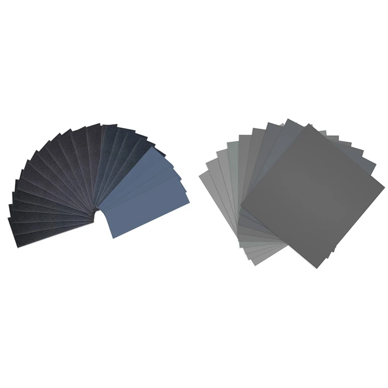 

39 Pcs 120 to 3000 Grit Wet Dry Sandpaper Assortment 9X3.6 Inch & 18 Pcs 9X11 Inch High Grit Wet and Dry Sandpaper