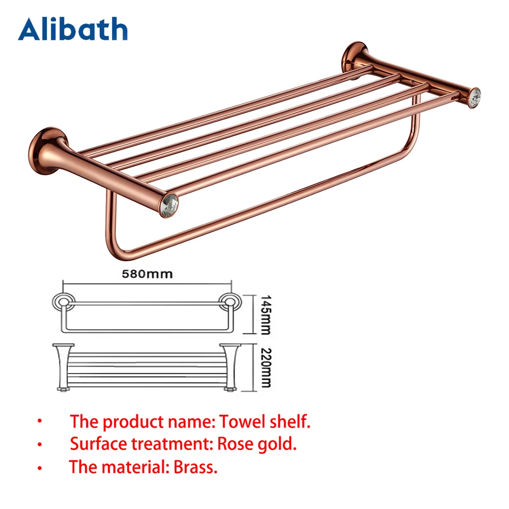 luxury rose gold bathroom accessories brass wall mounted toilet brush paper towel holder rack glass shelf bath hardware set free global shipping