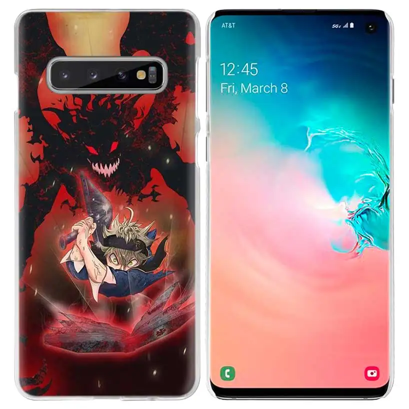 Аста черный клевер чехол для samsung Galaxy S10 5G S10e S9 S8 M40 M30 M20 M10 J4 J6 плюс J8 Note 8, 9, 10, аниме чехол для телефона pc