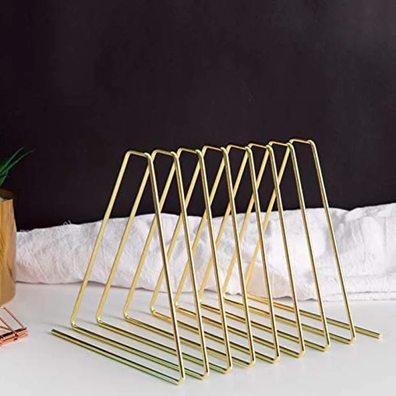 Files Folder Stand Desktop File Organizer e Book Shelf azine Rack Sorter for Indoor Office (Gold) |