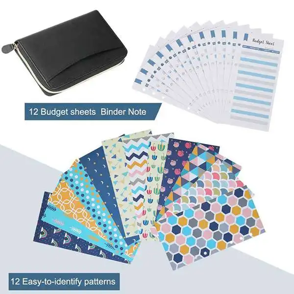 All-In-One Cash Envelopes Wallet System with 12 Budget and Sheets for Financial Planner | Канцтовары для офиса и дома