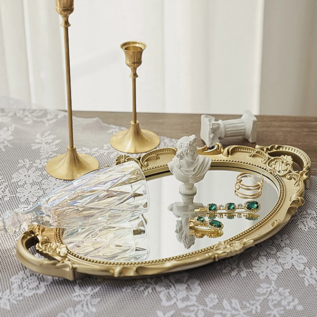 

Retro Makeup Mirror Mirrored Tray Dresser Display Vanity Perfume Wedding