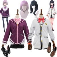 anime ssss gridman shinjo akane school uniform cosplay costume fashion women daily suit halloween full set wig shoes props