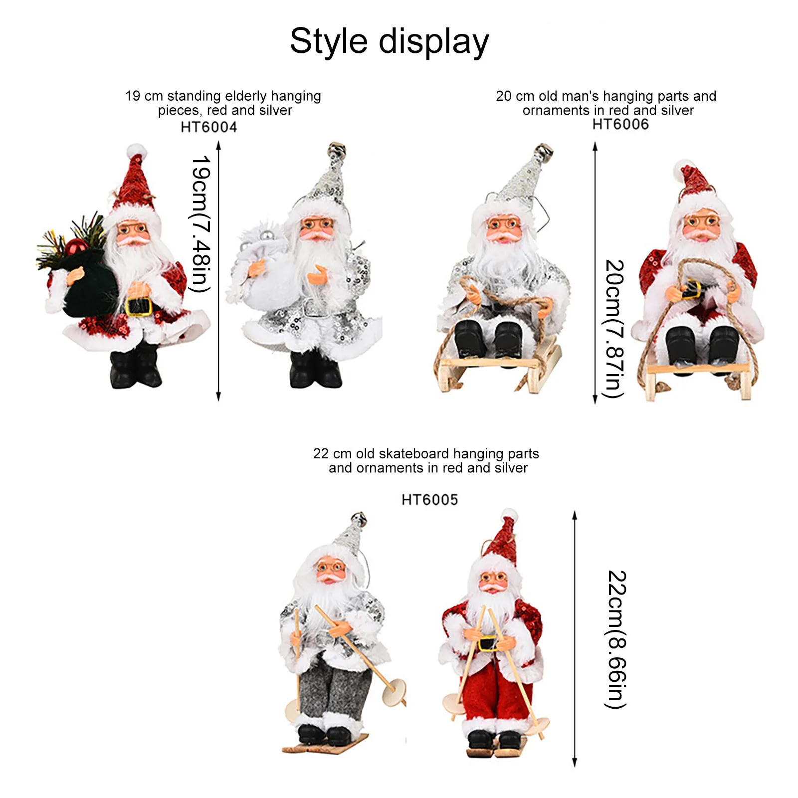 

L/m/s Size Santa Claus Doll Toy Christmas Gift Cute Pendant Ornaments Xmas Gift Home Diy Party Birthday Table Decorations