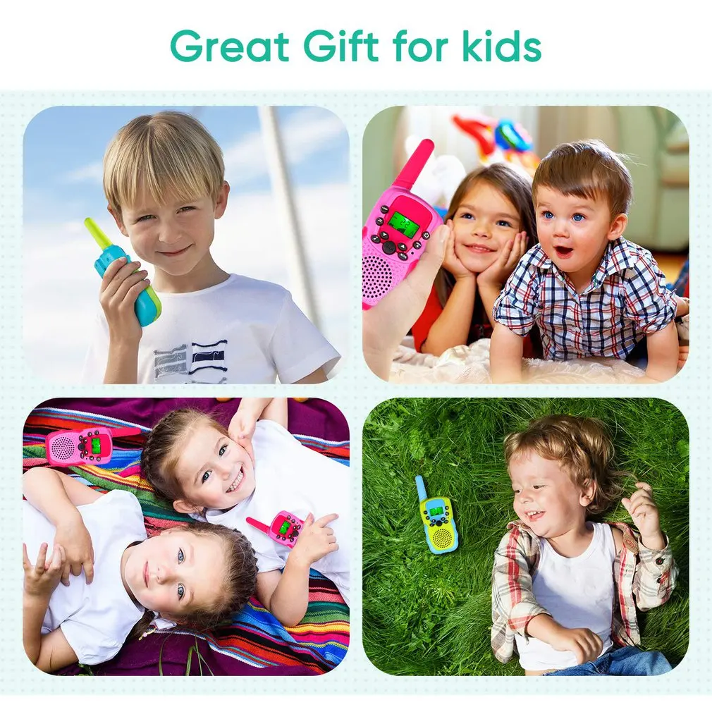 

RT388 Walkie Talkie Children 2 Pcs Children's radio Walkie-Talkie Kids Birthday Gift Toys For Boys Girls 100-800M Range Gift
