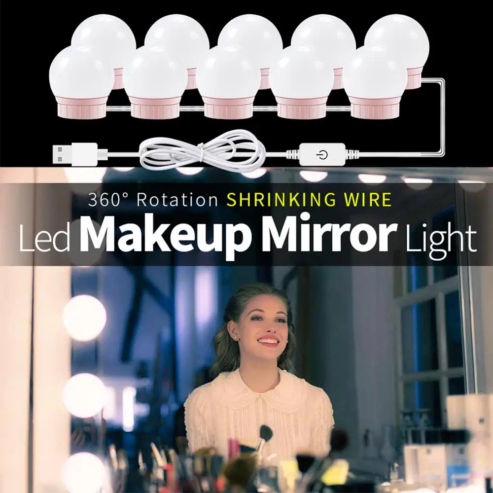Уникальная светодиодная лампа для зеркала макияжа комнасветильник светильник