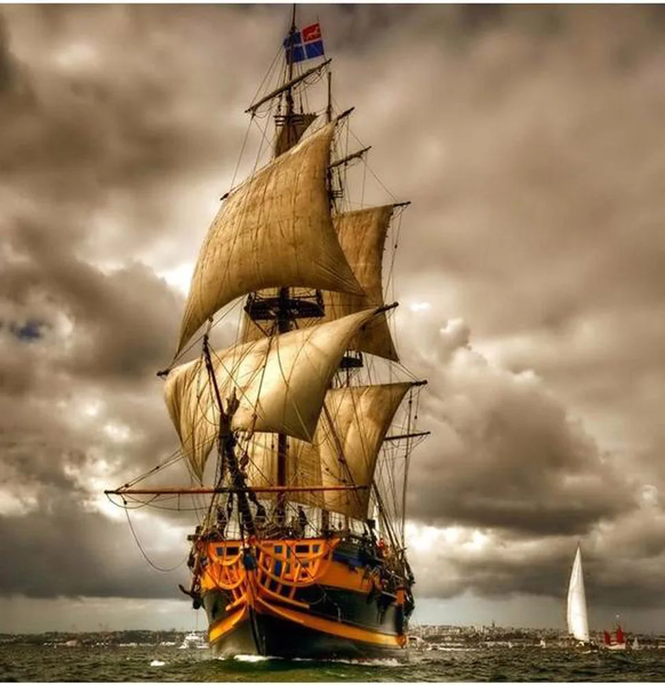 Алмазная картина DIY Полная квадратная дрель парусник навигация алмазное