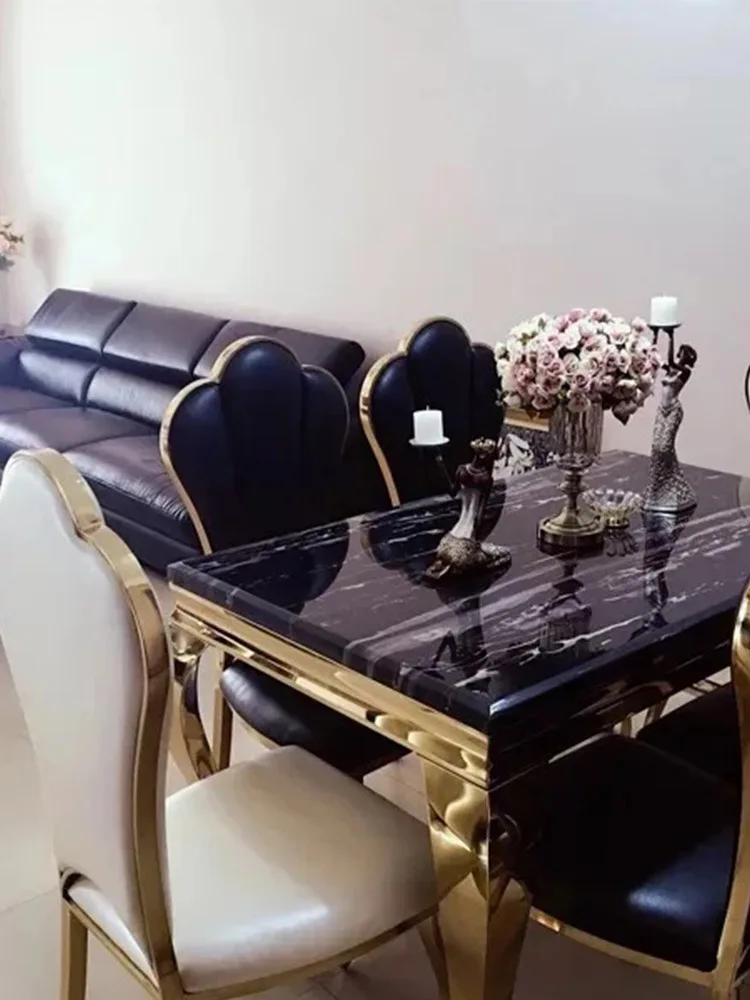 Прямоугольный Обеденный стол из нержавеющей стали в Северном Европейском стиле