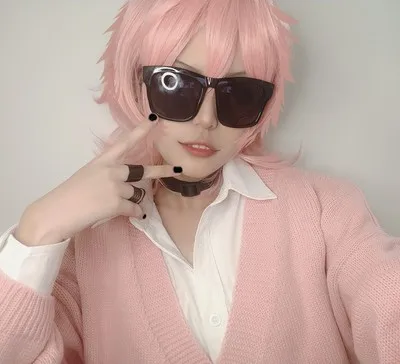 Yarichin Bitch Bu Club Ayato Yuri Pink Короткие термостойкие синтетические волосы для