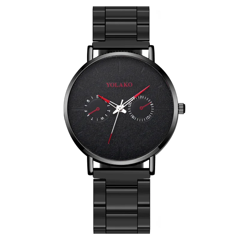 

Casual Men Watch Business High Quality Ultra Thin Black Stainless Steel Strap Two Eyes Quartz Wristwatches Reloj Hombre Relogio