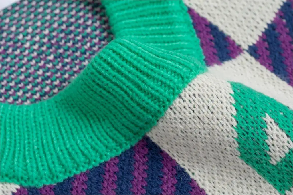 Loose New Vintage Fashion Women Winter Sweater Digital Jacquard Square Lattice Stripe Long Sleeve Ladies Thick Warm Knitted Tops |