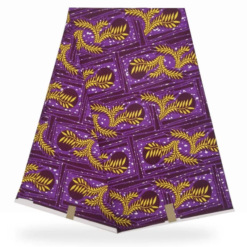 Miss L Фиолетовый Цвет Настоящая Африканская вощеная ткань принтом 6 ярдов/шт 100%
